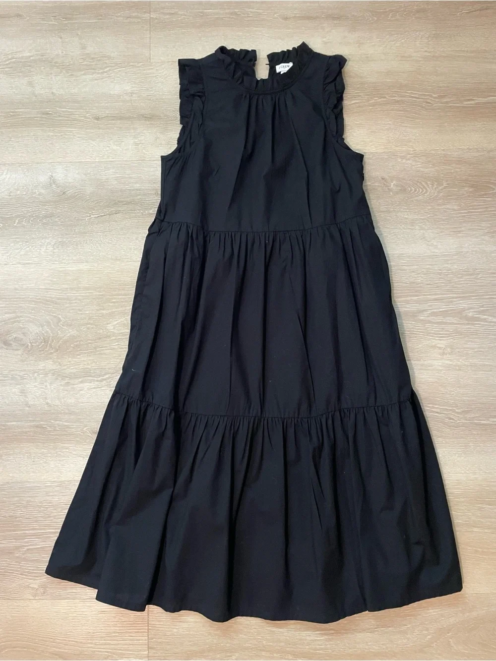 Black Tiered Midi Dress By J.Crew